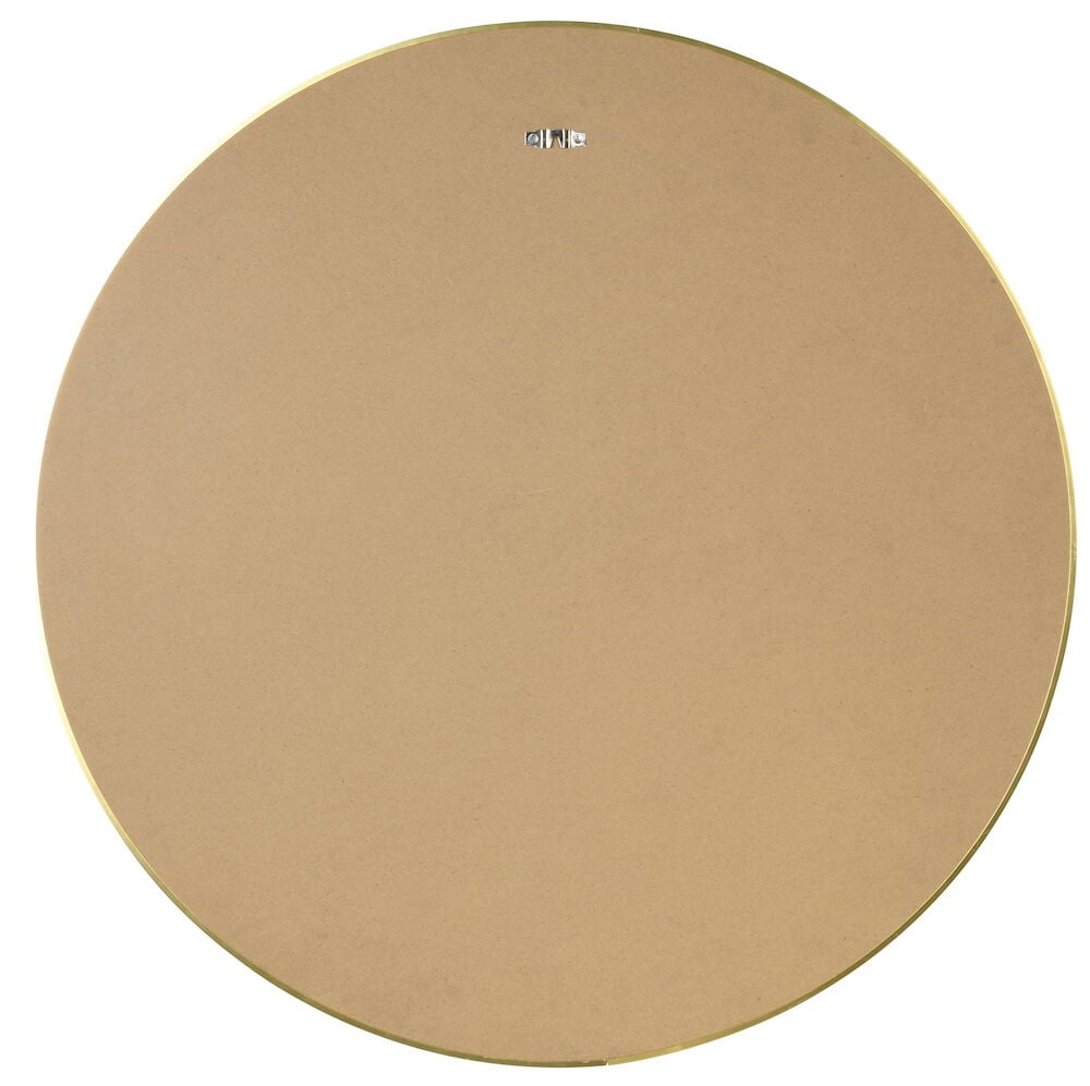 Pyöreän peilin takapuoli kultakehyksillä.