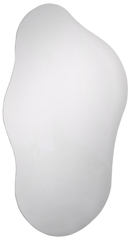 Epäsymmetrinen peili, jossa on orgaaninen muoto seinäasennukseen.