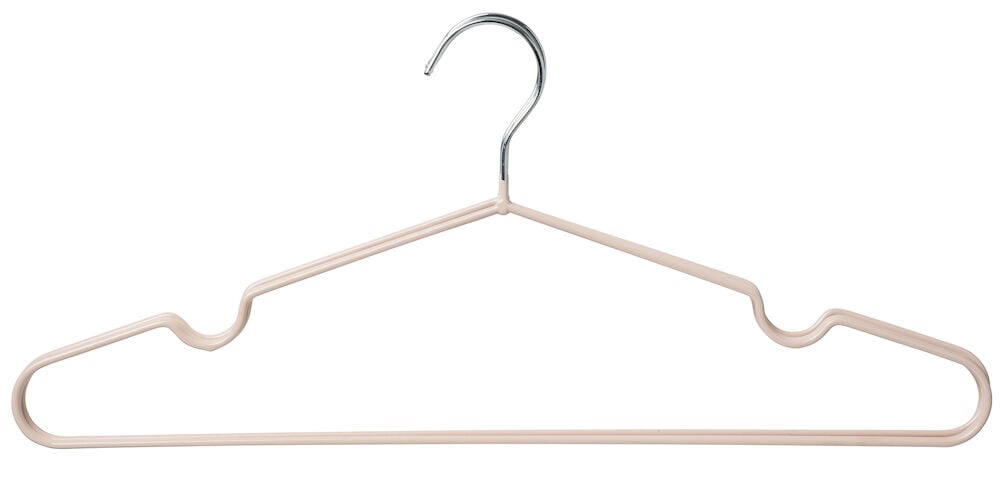 Hellrosa Metallbügel mit schlichtem Design.