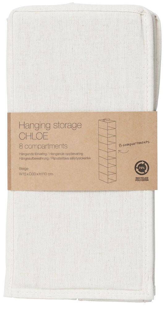Hopvikt beige hängande förvaring av återvunnen polyester.