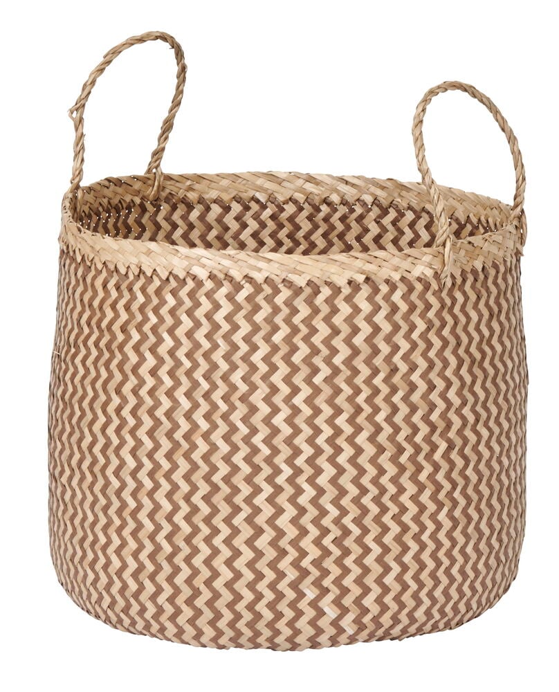 Flätad sjögräskorg med handtag naturlig färg.