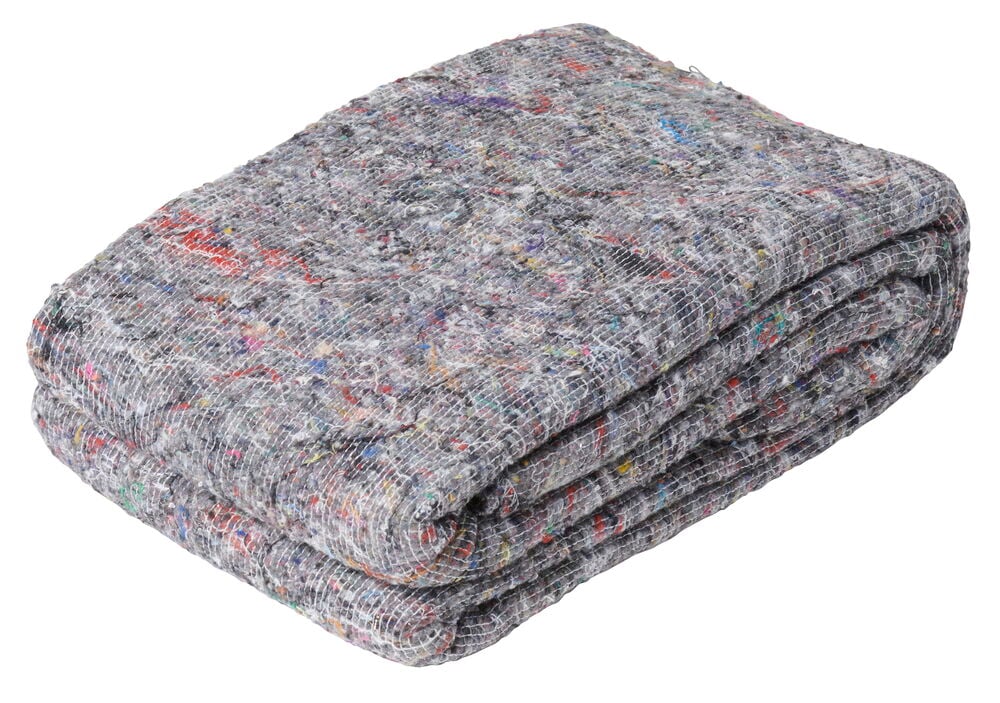 Vikt grå flyttfilt i grov polyesterblandning.