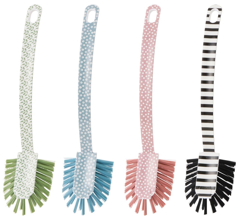 Fyra diskborstar med olika färgglada mönster.