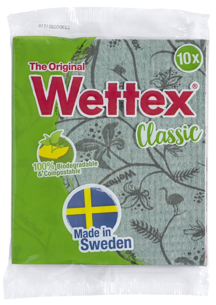 Pakke med ti oppvaskkluter i blandede farger.