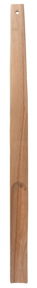 Ett långt skohorn av ljust bambuträ.