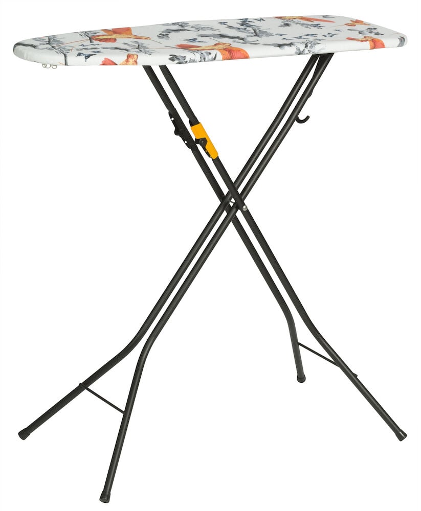 Strykbräda med fågelmönster och svarta ben.