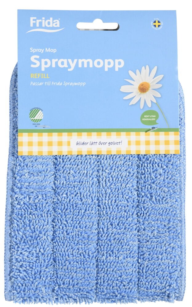 Blaue Mikrofasertuch für Sprühmopp mit Verpackung.