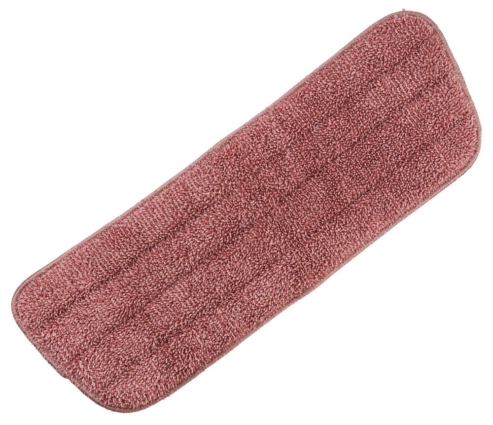 Rektangulär röd mikrofiber moppdyna för spraymopp.