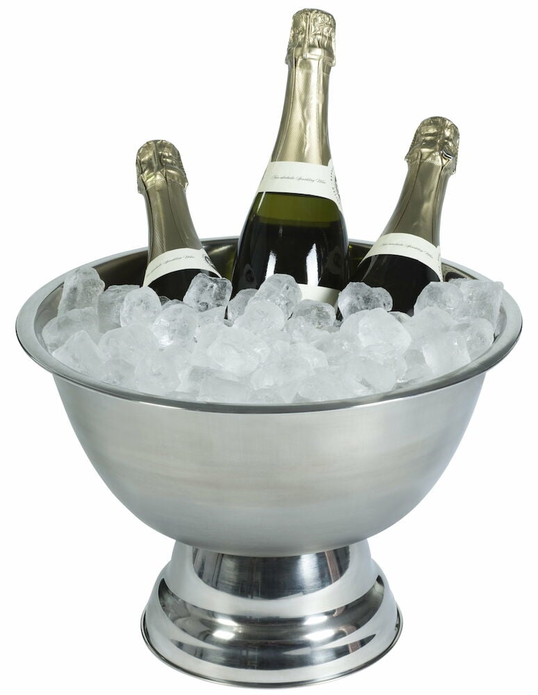 Champagnekylare i polerat rostfritt stål, diameter 34 cm