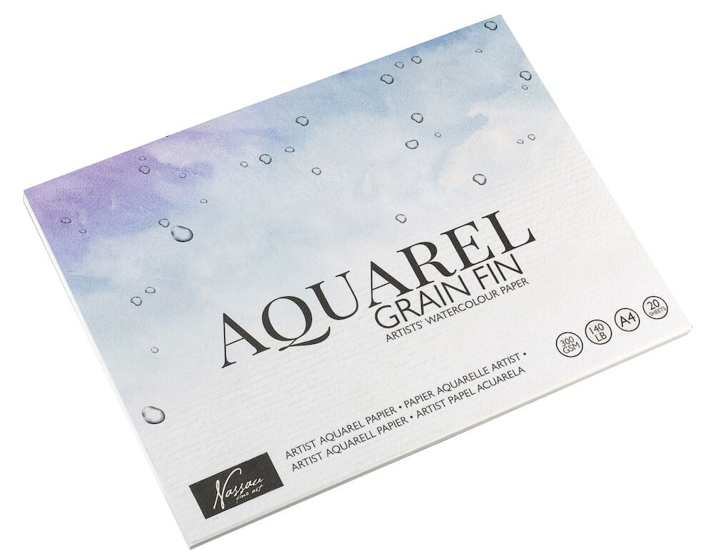Akvarellilehtiö A4 Nassau Fine Art kaksikymmentä arkkia.