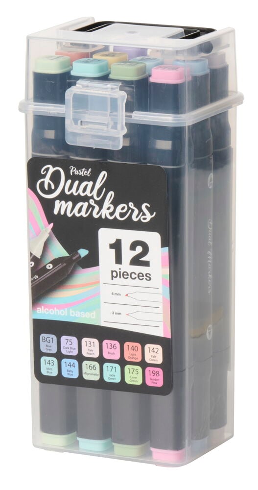 Tuschpennor, dubbelsidiga - 2