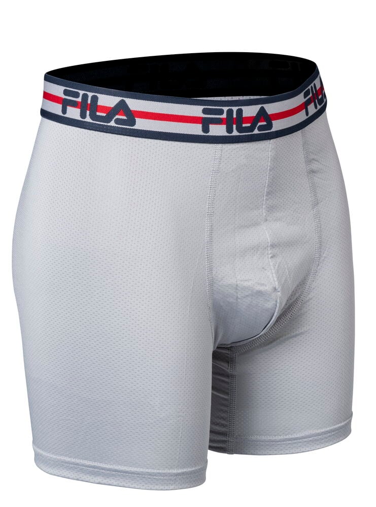 Harmaat bokserihousut, joissa on joustava logovyötärö.