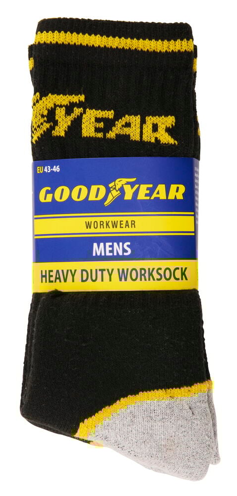 Tre pack arbetsstrumpor för herr blandade färger.