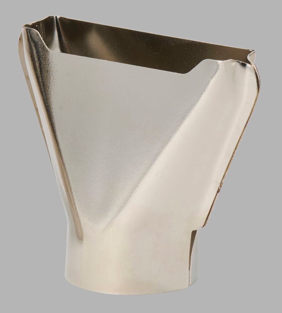 Silverfärgat metalliskt avsmalnande munstycke som tillbehör till Elektrisk ogräsbrännare Thermokill Trio BSI 2000 W.