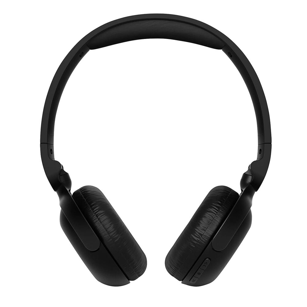 Schwarze On-Ear kabellose Kopfhörer Philips TAH2209BK/00 mit sichtbaren Bedientasten an der rechten Ohrmuschel.