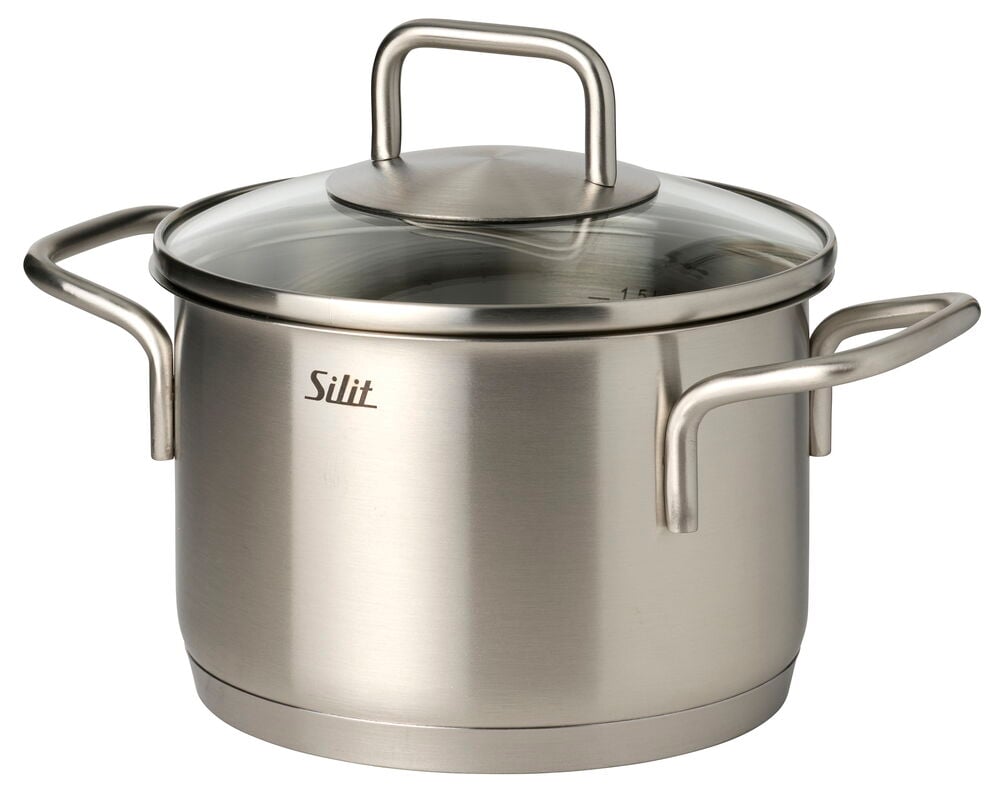 Rostfri Collexio gryta med glaslock, två sidohandtag och en volym på 1,9 liter.