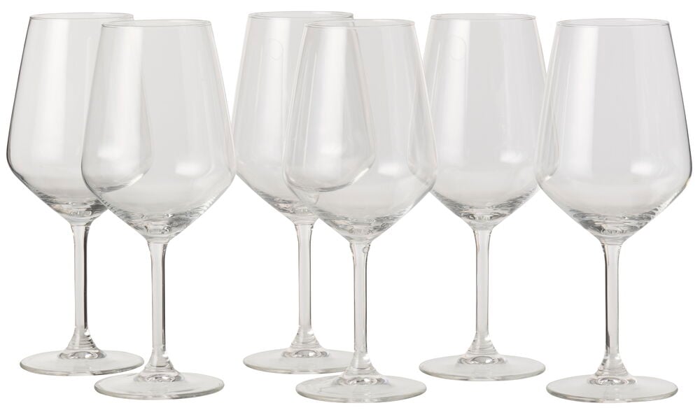 Weingläser Alpina 6er-Pack, mit sechs klaren Weingläsern mit Stiel.
