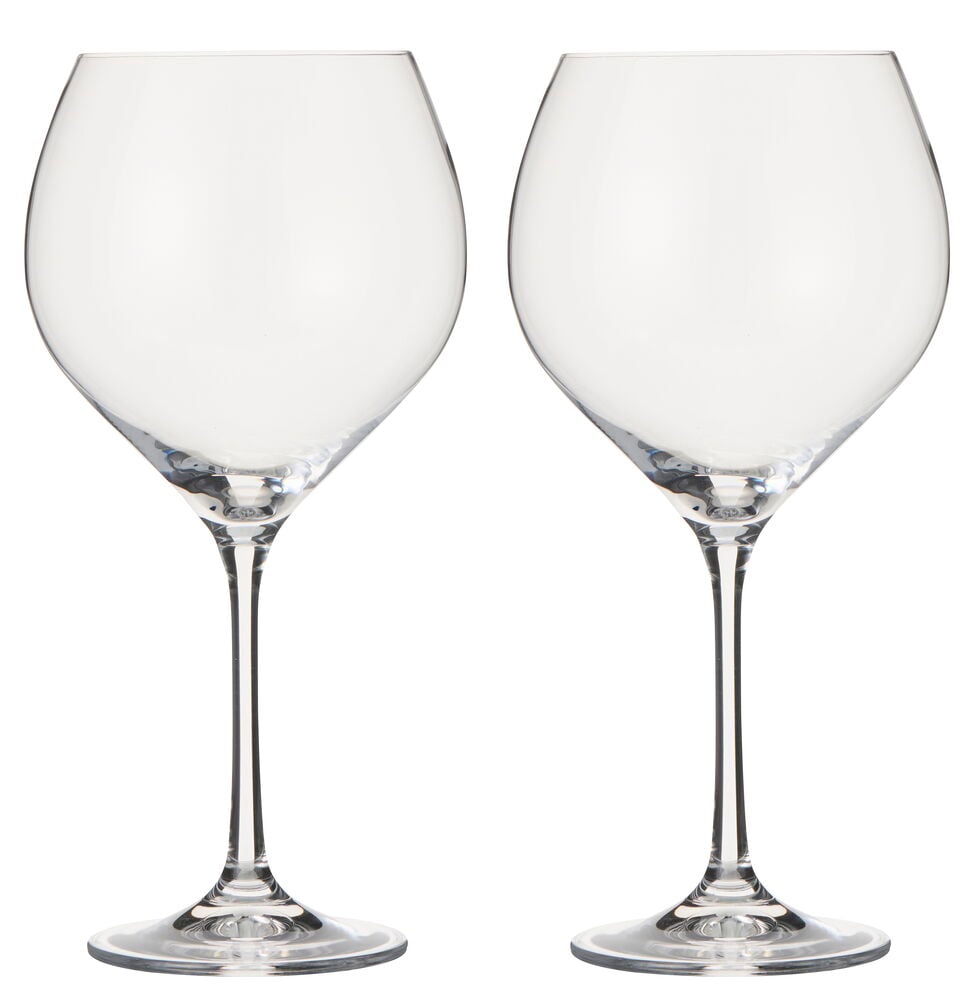 Gin & Tonic glass MasterChef 650 ml, 2-pk, klart glass med stor kuppel og høy stilk.