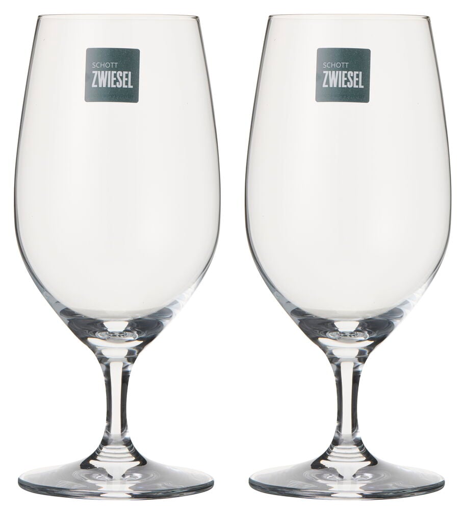 Kaksi kirkasta Olutlasit Schott Zwiesel 42 cl, 2-pack Grace varrella ja jalalla näkyy.