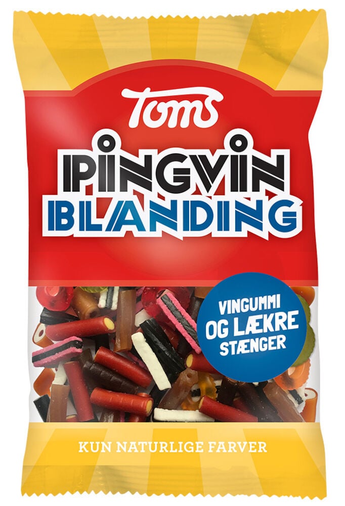 Påse med blandade lakrits och vingummistänger.