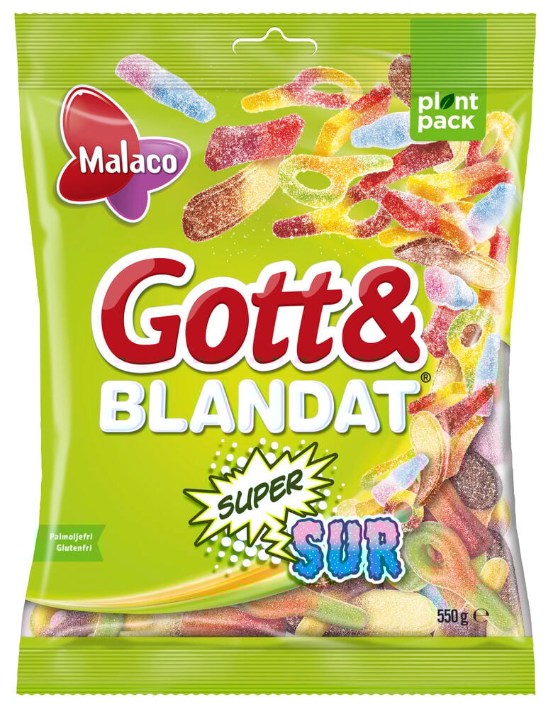 En påse surt godis Gott och Blandat 550 gram.