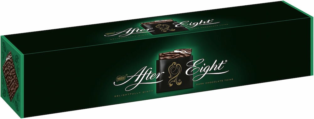 Grön chokladask med After Eight logotyp.