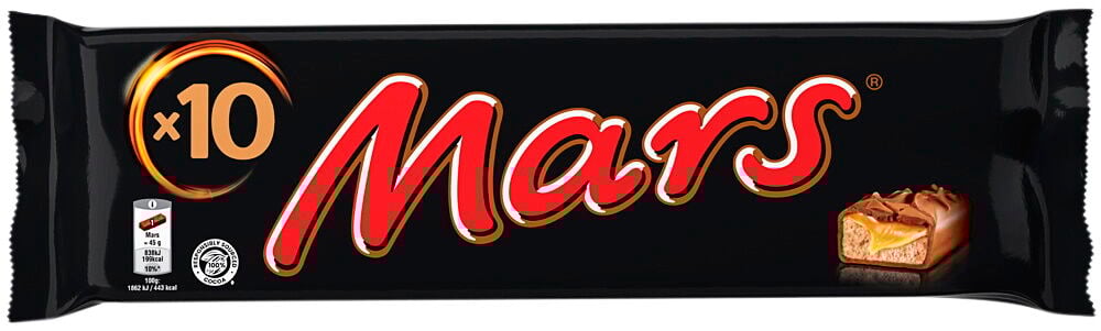 Svart mars multipack chokladförpackning med tio bars.