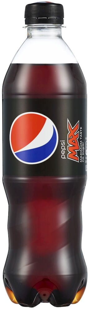 Plastflaske med Pepsi Max uten sukker.