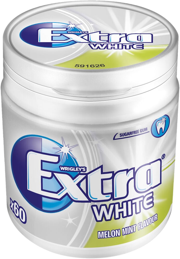 Vit burk Extra White tuggummi melonmint smak.