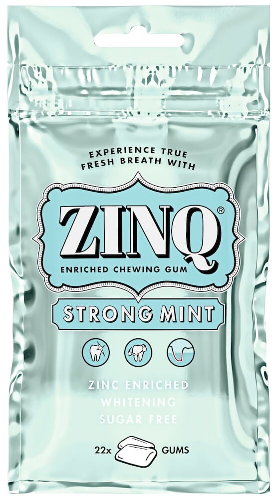 Mintunvihreä pussi ZINQ:n sokeritonta purukumia.