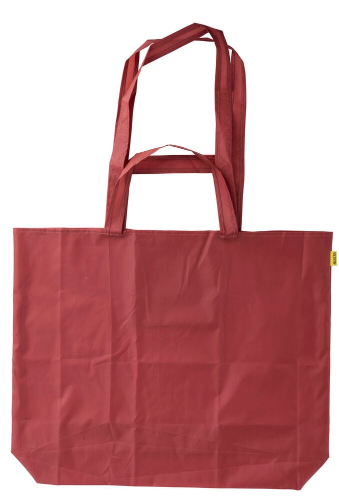 Punainen Ostoskassi 57x35x6 cm Taitettava, jossa on kaksi yläkahvaa, näkyy edestäpäin.