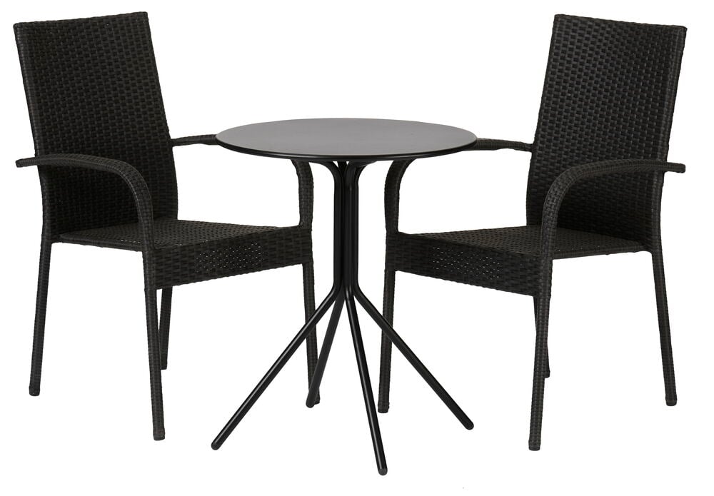 Bistro-kahvilapöytä + 2 Rimini-tuolia