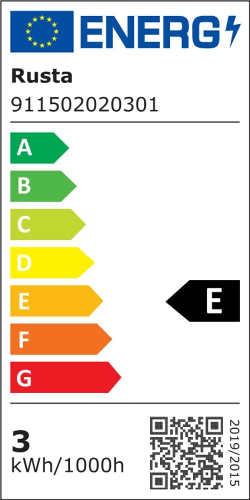 LED-pære E14 2,2 W 250 lm Klar Mini Globe energimerke, viser klasse E, 3 kWh/1000h.