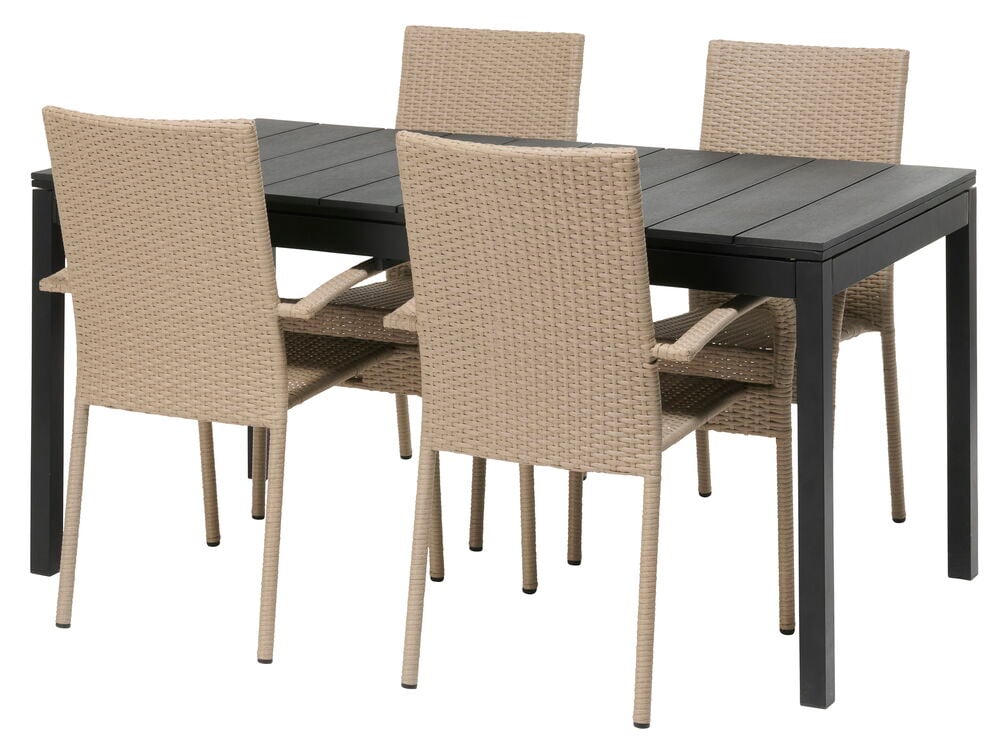 Bord Barcelona, uttrekkbart + 4 stoler Rimini