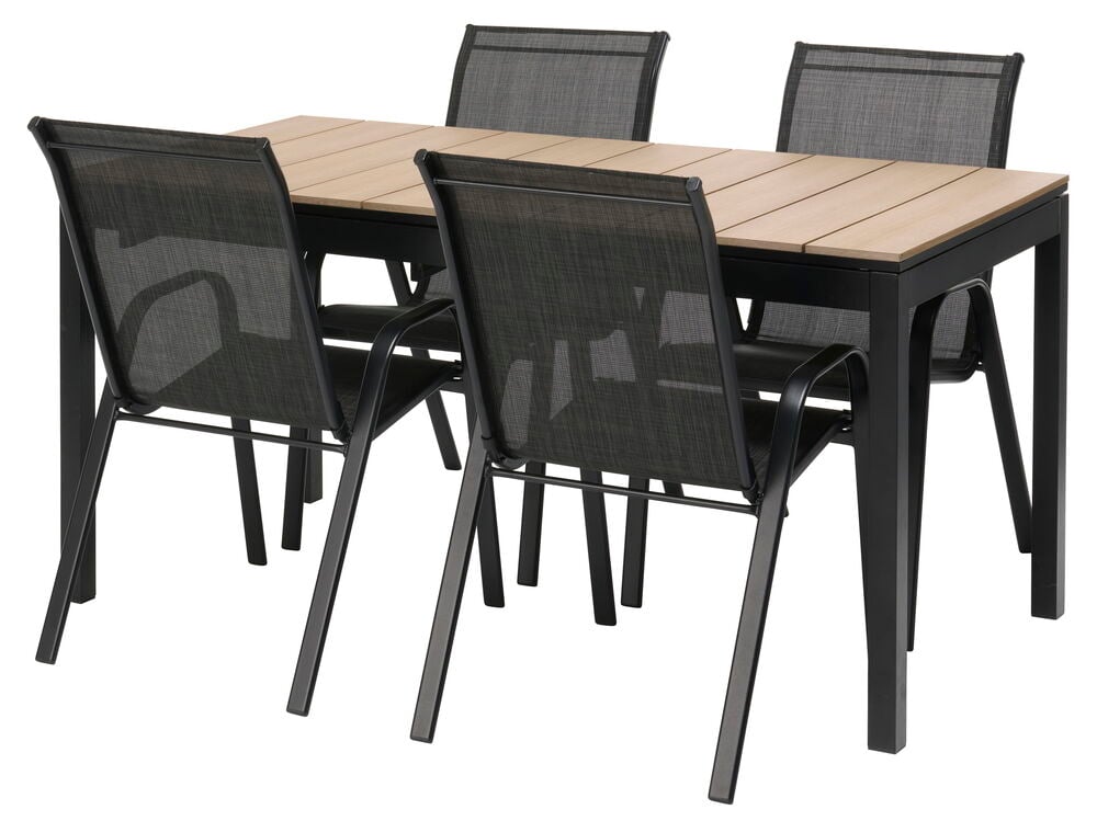 Utdragbart bord Barcelona + 4 stolar Madrid