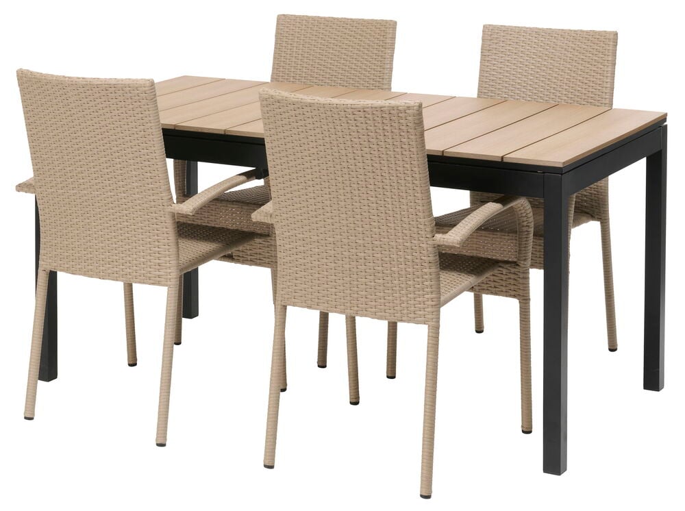 Bord Barcelona, uttrekkbart + 4 stoler Rimini