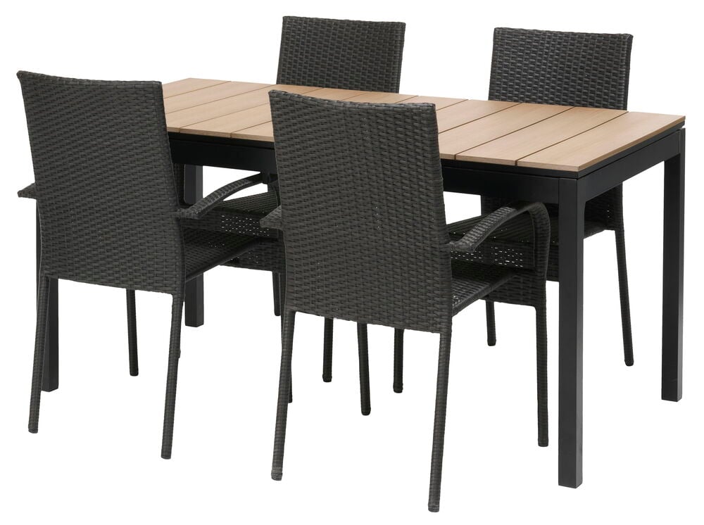 Bord Barcelona, uttrekkbart + 4 stoler Rimini