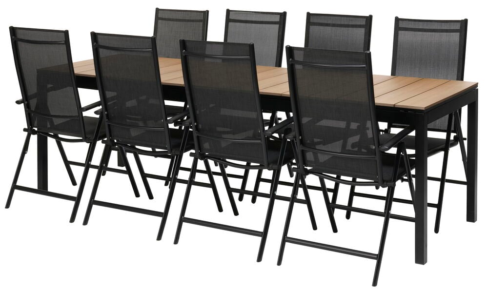 Barcelona-pöytä, jatkettava + 8 Napoli-tuolia