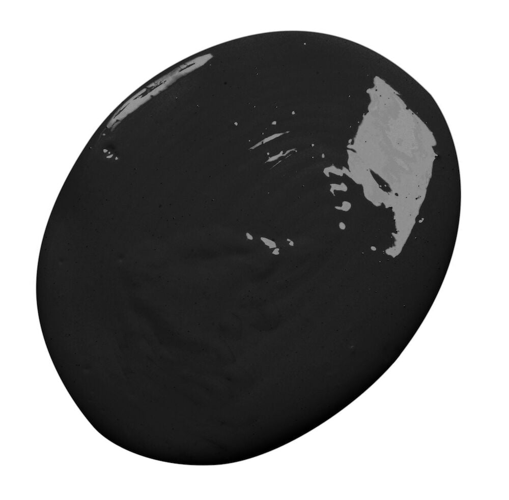 Svart väggfärg droppe med silk matt yta.