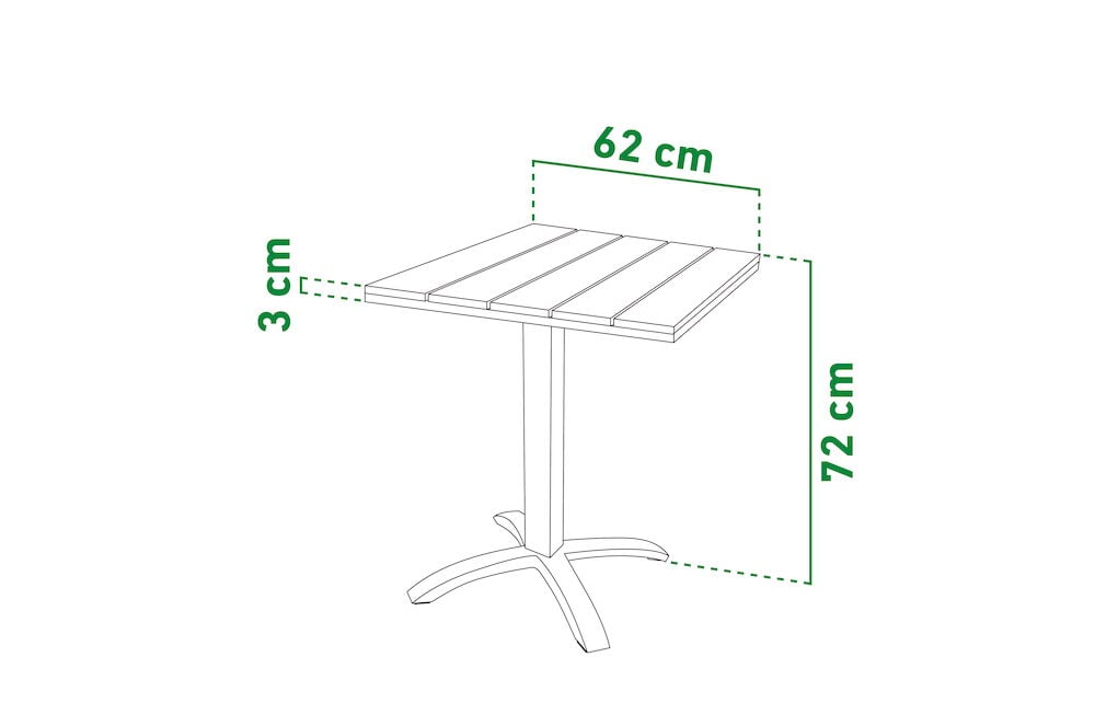 Kafébord Milano 62 cm + 2 stoler Neapel - 8