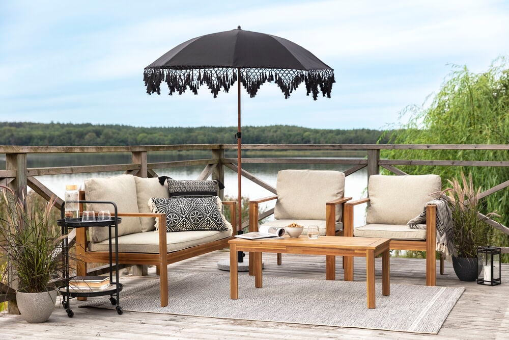 Moderni antrasiitti tarjoiluvaunu muovinen ulkokäyttöön.