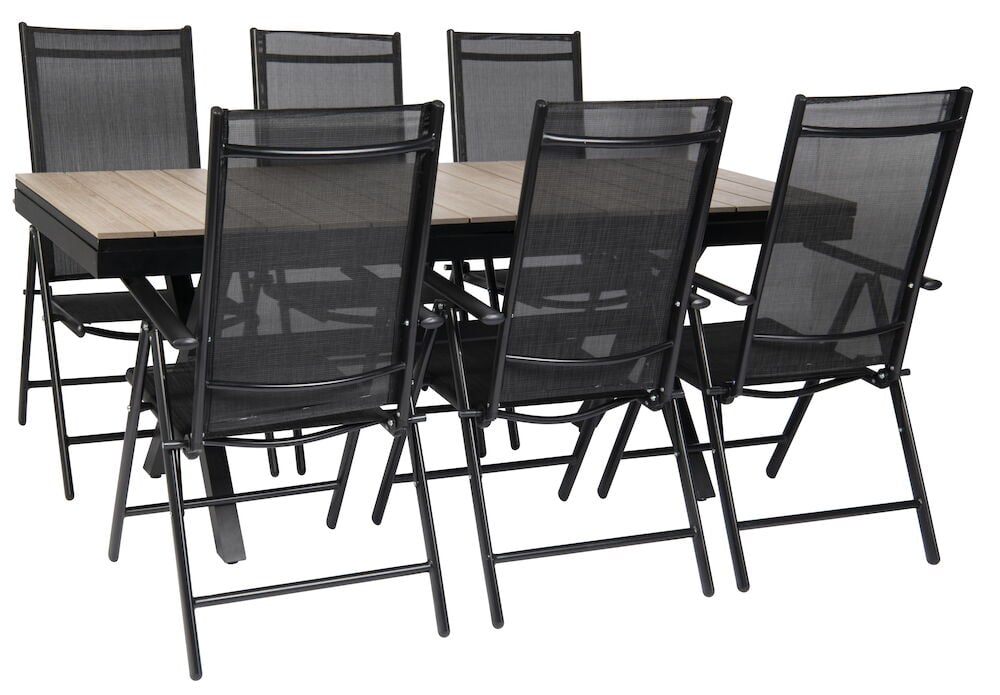 Bord Florens, uttrekkbart + 6 stoler Neapel