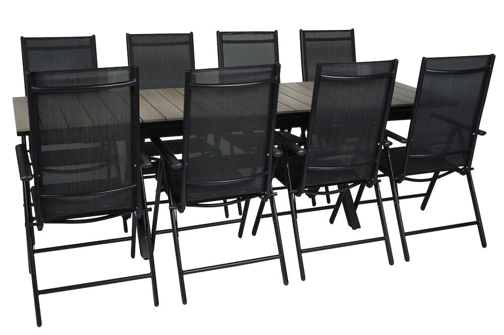 Florens-pöytä, jatkettava + 8 Neapel-tuolia