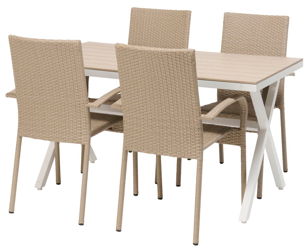 Tisch Florenz + 4 Stühle Rimini