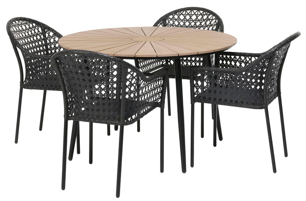 Rosendal-pöytä + 4 Amalfi-tuolia