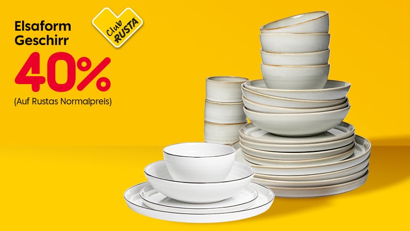 CLUB RUSTA: Elsaform Geschirr 40%.
