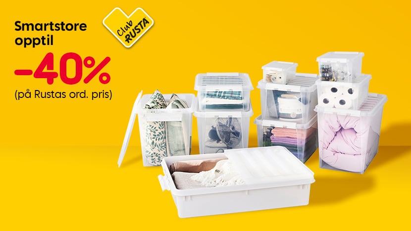 CLUB RUSTA: Smartstore oppbevaringsboks opptil -40%.