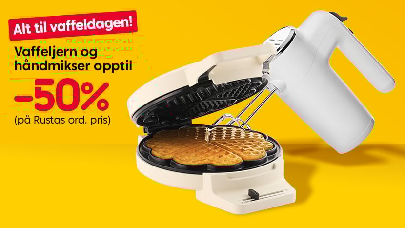 Vaffeljern og håndmikser opptil -50% Alt til vaffeldagen!