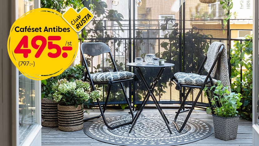 CLUB RUSTA: Caféset Antibes 495 kr. (Ord. pris 797 kr).