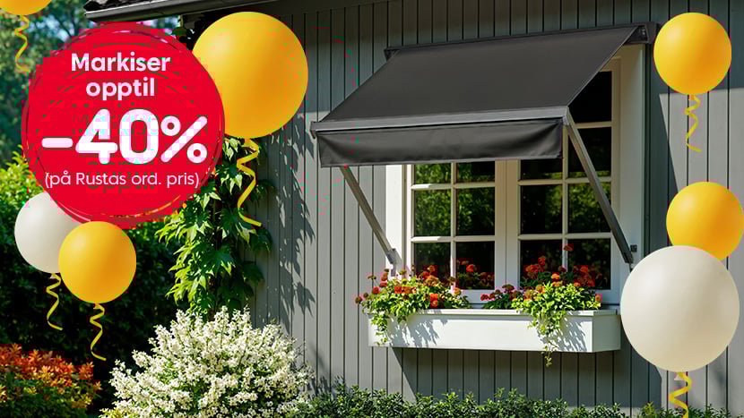 Markiser opptil -40%.